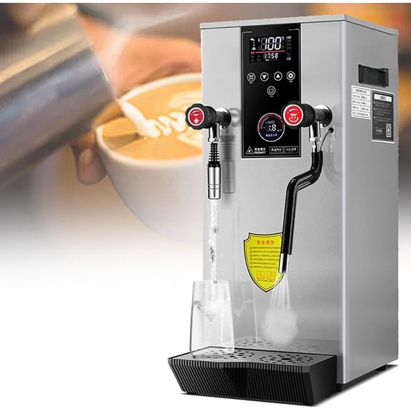 Multi-Purpose Commercial Milk Frother, 12L Full-Automatic Steam Boiling Water Frothing Machine, with LED Screen Display, Electric Milk Foam Machine