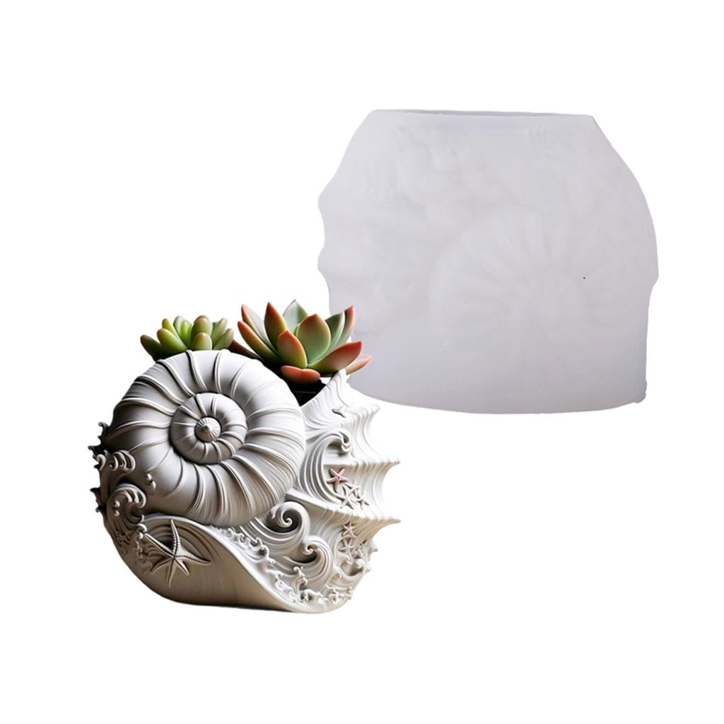 Multi Purpose Conch Design Silicone Mold Conch Shell Planter Mold ...