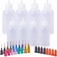 thumbnail image 1 of Multi Purpose DIY Precision Tip Applicator Bottles Set - 8 1 Ounce/1.7 Ounce Bottles 18 Tips 8 Caps - DIY Quilling Glue Applicator Oiler Bottle DIY, 1 of 7