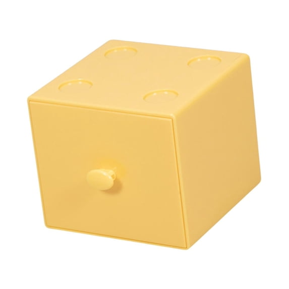 Multi Purpose Desktop Drawer Box, Sundry Container Desk Countertop Jewelry Box Makeup Case for Entryway Closets Dorm Home Bathroom Bedroom Yellow