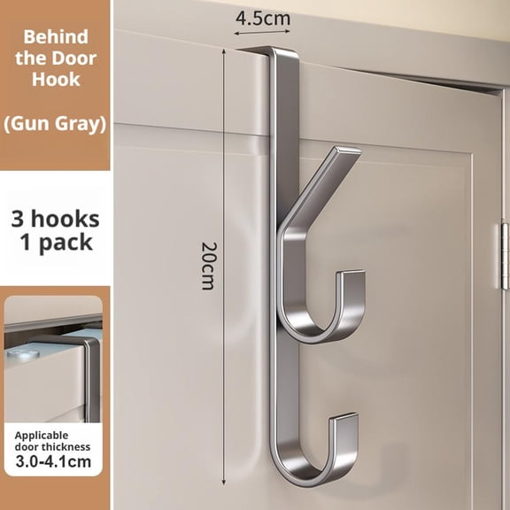 Multi Purpose Door Back Coat Hook Non Perforated Wall Hook