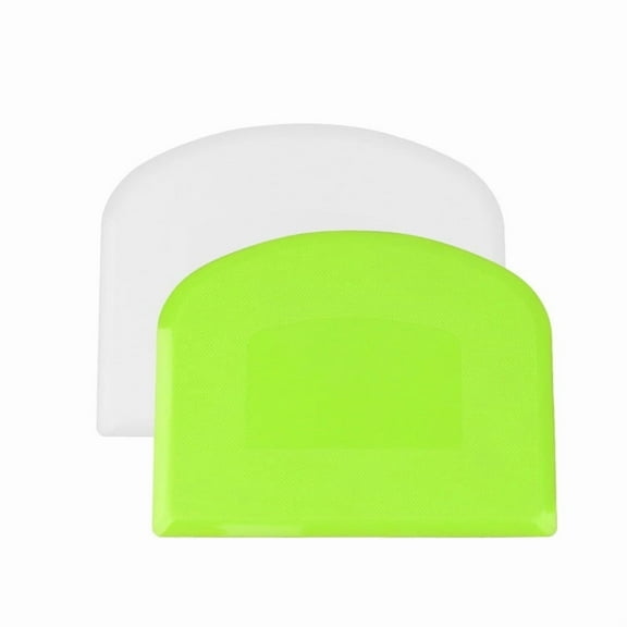 Multi - Purpose Dough & Bowl Scraper Set  2 Pack Food - Grade Plastic Baking Tools, Curved & Straight Edge Design, for Dough Cutting, Batter Scraping, Cream Smoothing