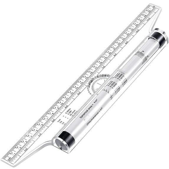 Multi-Purpose Drawing Parallel Rolling Ruler, 12 Inch Drawing Design Ruler for Measuring, Drafting