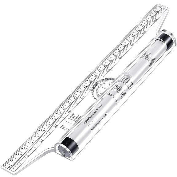 Multi-Purpose Drawing Parallel Rolling Ruler, 12 Inch Drawing Design Ruler for Measuring, Drafting