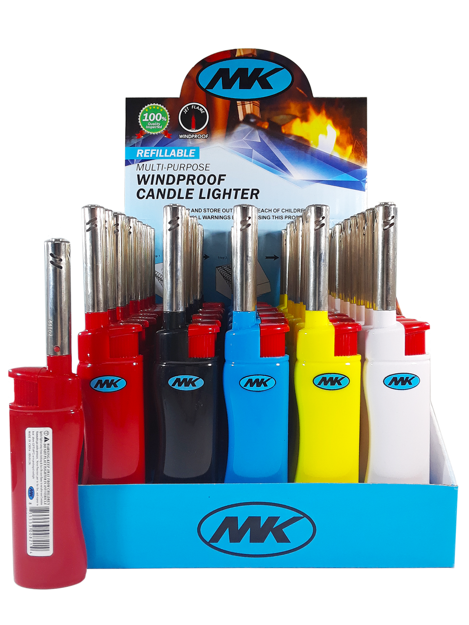 Multi Purpose Electro Refillable Candle Lighter for Grilling Camping BBQ, Wholesale Pack 50