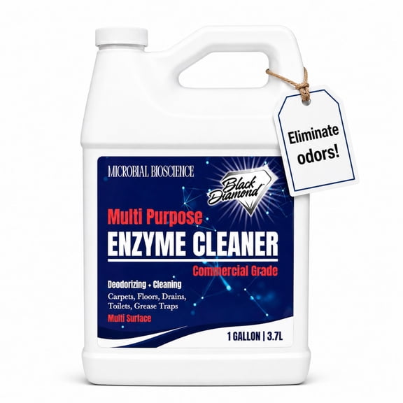 Commercial Multi-Purpose Enzyme Cleaner & Odor Eliminator | Biodegradable, VOC-Free, Non-Toxic | Janitorial, Veterinary & Facility Use | Carpet, Floor, Bathroom, Drain & Trash Deodorizer (1 Gallon)
