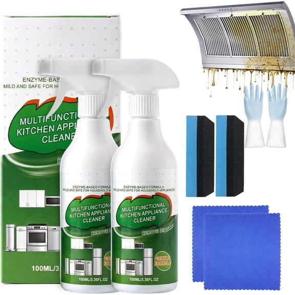 Multi-Purpose Enzyme Foam Cleaner,Powerful Multipurpose Kitchen Appliance Cleaner Spray, Multipurpose Cleaners For Household, Natural Enzyme Formula For Kitchen & Home,2Pcs