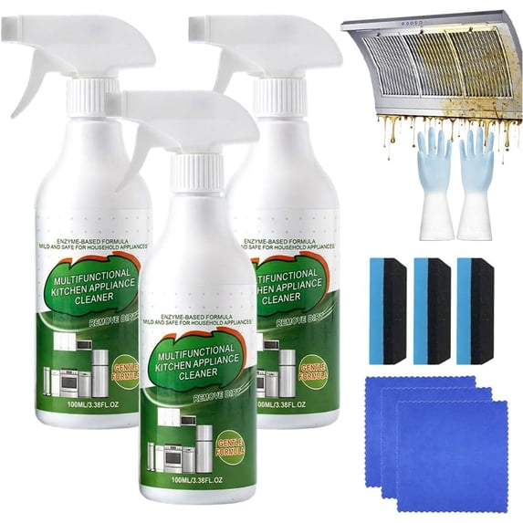 Multi-Purpose Enzyme Foam Cleaner,Powerful Multipurpose Kitchen Appliance Cleaner Spray, Multipurpose Cleaners For Household, Natural Enzyme Formula For Kitchen & Home,3Pcs