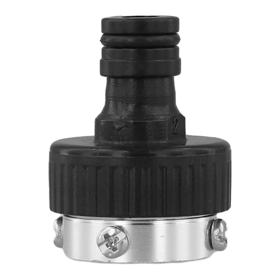 Multi-Purpose Faucet Connector For Garden Hose, 13-24mm Threaded Adaptor With 4-Screw Secure Grip, ABS And Aluminum Quick Attach Fitting For 18Mm To 24Mm Taps, Black