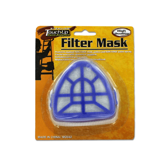 Multi Purpose Filter Mask, Triangular Design, Replaceable Filter, Sanitary Face Cloth, Adjustable, Protects Against Dust, Pollen, Paint Spray, Comfortable Fit, Glasses Friendly, Reusable, Blue