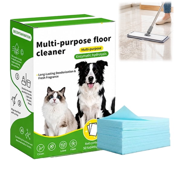 Multi-Purpose Floor Clean Tablets - 50 PCS Fresh Scent Floor Cleaning Sheets for Tile, Wood, Laminate, Kitchen & Bathroom(50pc,1)