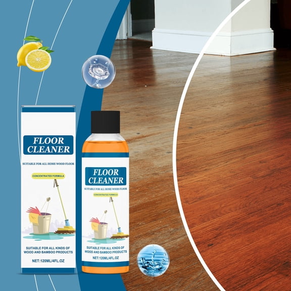 Multi-Purpose Floor Cleaner Concentrate, Wood Floor Cleaner Liquid Soap for Tile, Laminate, Marble, Effectively Removes Stains, Decontamination, Plant-Based Ingredients, Fast Drying, 4.06 fl oz