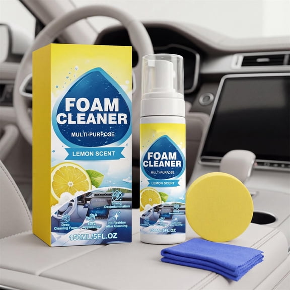 Multi Purpose Foam Cleaner, Foam Cleaning Supplies 150ml, All-Purpose Deep Cleaning Spray for Car Interior, Kitchen, Bathroom