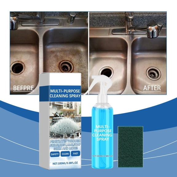 Multi-Purpose Foam Cleaner, Heavy Duty Degreaser for Kitchen, All Purpose Cleaning Spray for Bathroom, Stain Remover for Multiple Surfaces, Odor Elimination, 100ml