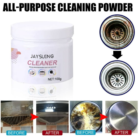 Multi-Purpose Foam Cleaner Rust Remover Powder, ZzCityTK Heavy Duty Kitchen Instant Cleaning Powder for Grease Dirt, Powerful Soak Cleaner for Countertops Stovetops Ovens Sinks