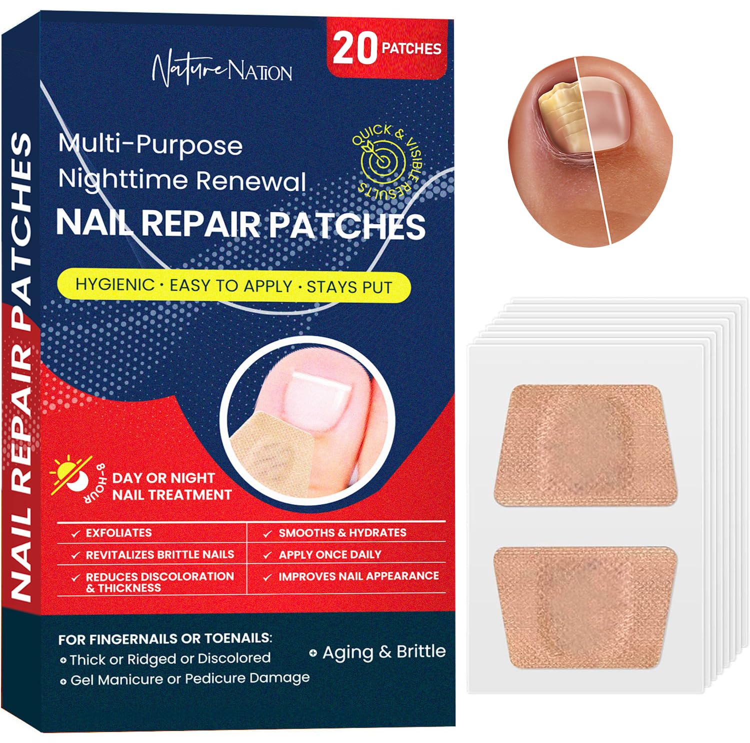 MultiPurpose Fungus Nail Patches Toenail & Nail Fungus Treatment for