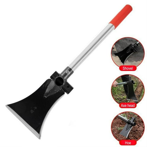 Multi-Purpose Gardening Hoe with High Manganese Steel Head | 3-in-1 Tool for Weeding, Digging & Branch Trimming | Includes 30cm, 40cm, 60cm, 80cm or 100cm Iron Handle Options