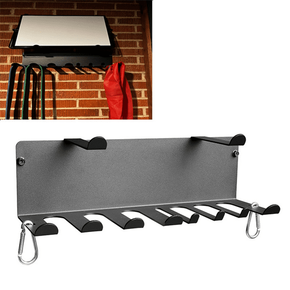Multi-Purpose Gym Equipment Storage Rack Resistance Bands Storage Hanger Barbell Rack Heavy Duty Gym Rack for Exercise,1 x Gym Equipment Storage Rack 2 x Climbing buckle 2 x Screw,Black