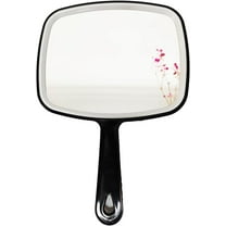 Multi-Purpose Handheld Mirror with Distortion-Free Reflection Salon Barber Hairdressing Mirror Large Wall Mount Hand Mirror with Handle Square Black 31X23cm