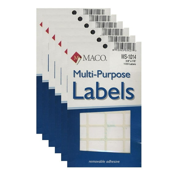 Multi-Purpose Handwrite Labels rectangular, 5/8 in. x 7/8 in., pack of 1000 (pack of 6)