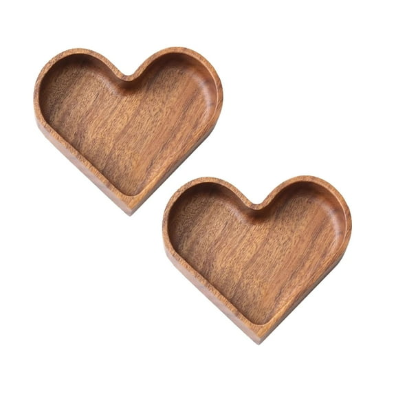 Multi-Purpose Heart Shaped Wooden Bowl,Valentines Day Mother's Day Decorative Bowls Heart-Shaped Walnut Nut Tray Charcuterie Snack Dessert Fruit Platter