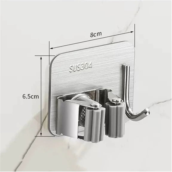 Multi-Purpose Hooks Adhesive Wall Hanging Mop Rack Broom Hanger Hook Kitchen Bathroom Organization Home Organizer Accessories