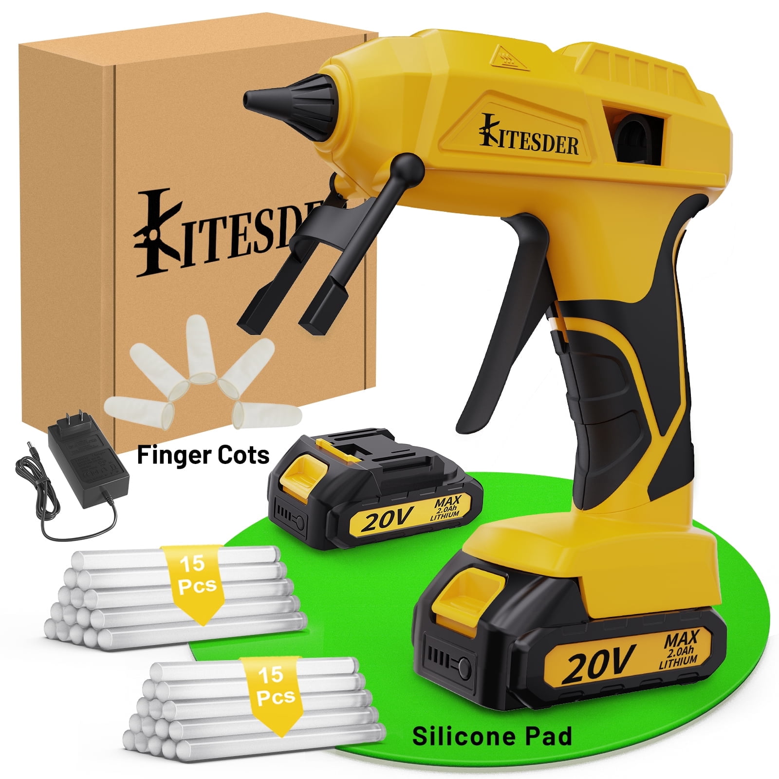 Multi-Purpose Hot Glue Gun Set, Mini Fast-Heating Hot Melt Glue Gun with 30 Glue Sticks, Silicone Mat and Finger Caps, for DIY Crafts, Home Repair and Art Making