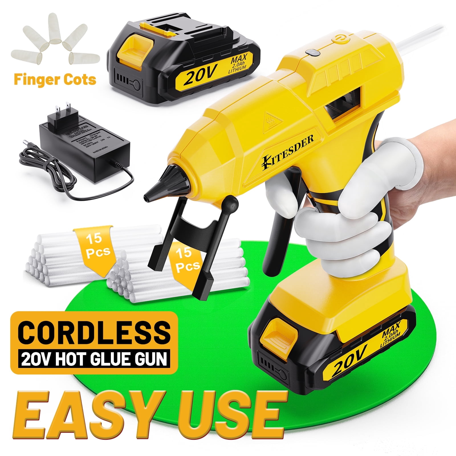 Multi-Purpose Hot Glue Gun Set, Mini Fast-Heating Hot Melt Glue Gun with 30 Glue Sticks, Silicone Mat and Finger Caps, for DIY Crafts, Home Repair and Art Making