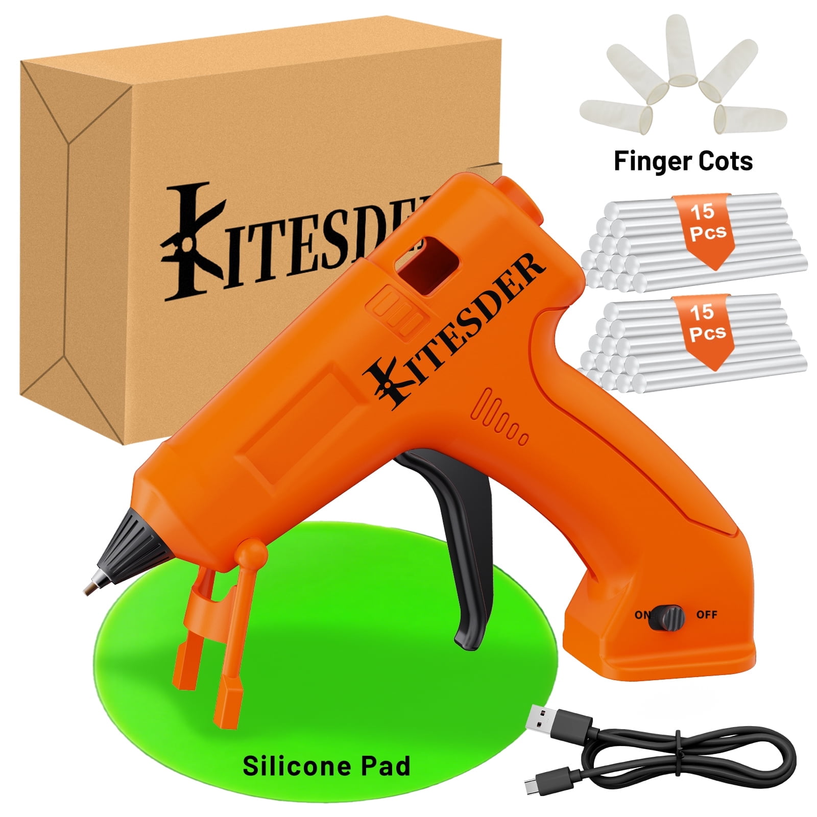 Multi-Purpose Hot Glue Gun Set, Mini Fast-Heating Hot Melt Glue Gun with 30 Glue Sticks, Silicone Mat and Finger Caps, for DIY Crafts, Home Repair and Art Making