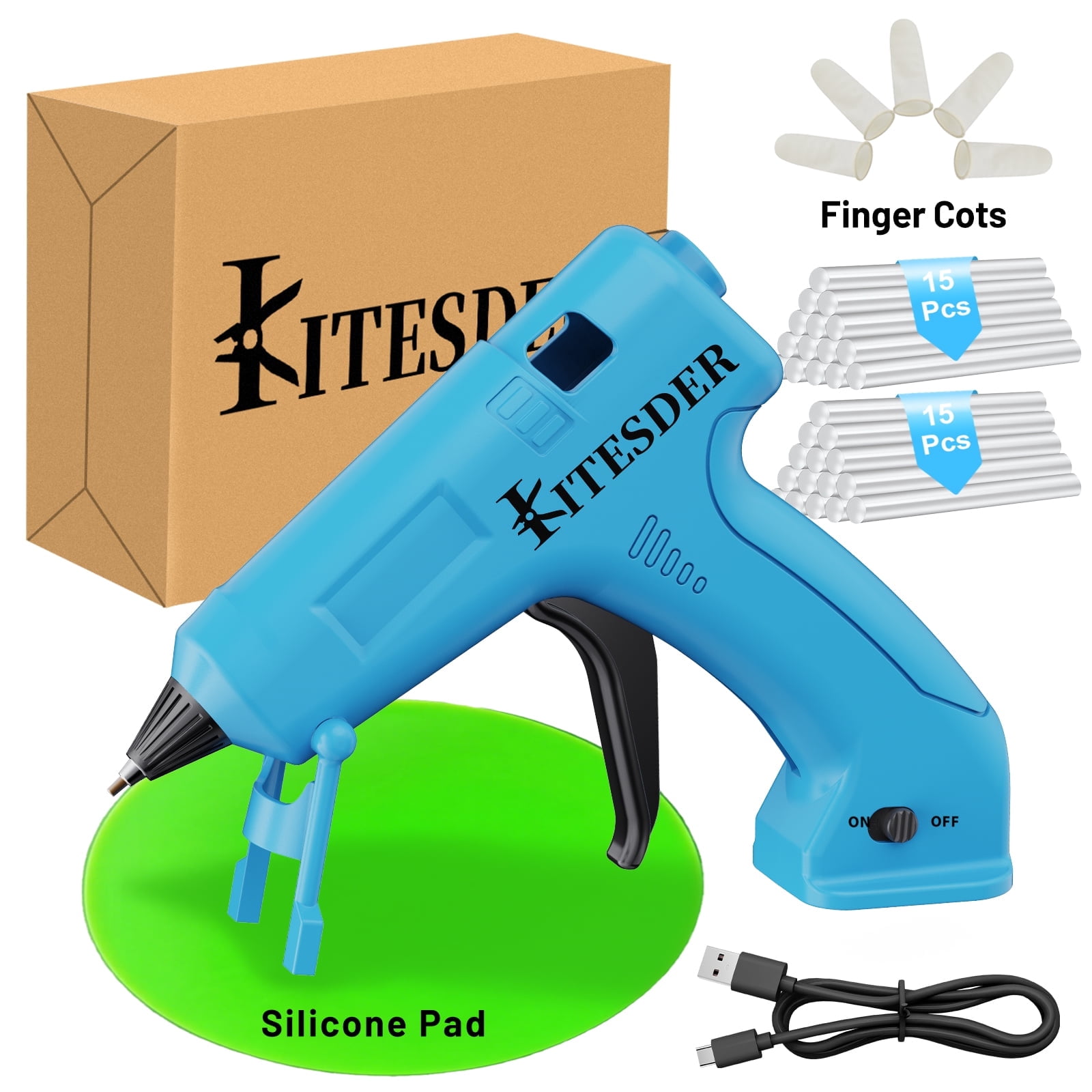 Multi-Purpose Hot Glue Gun Set, Mini Fast-Heating Hot Melt Glue Gun with 30 Glue Sticks, Silicone Mat and Finger Caps, for DIY Crafts, Home Repair and Art Making