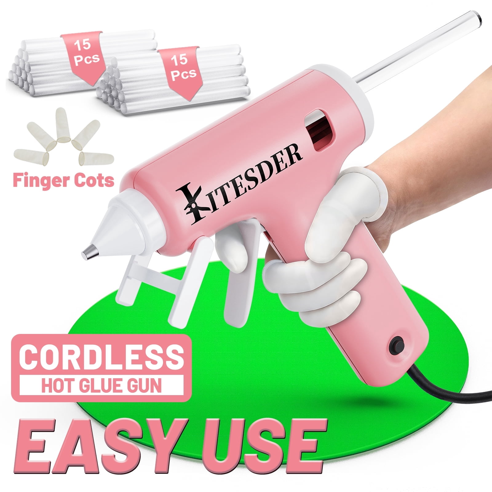Multi-Purpose Hot Glue Gun Set, Mini Fast-Heating Hot Melt Glue Gun with 30 Glue Sticks, Silicone Mat and Finger Caps, for DIY Crafts, Home Repair and Art Making