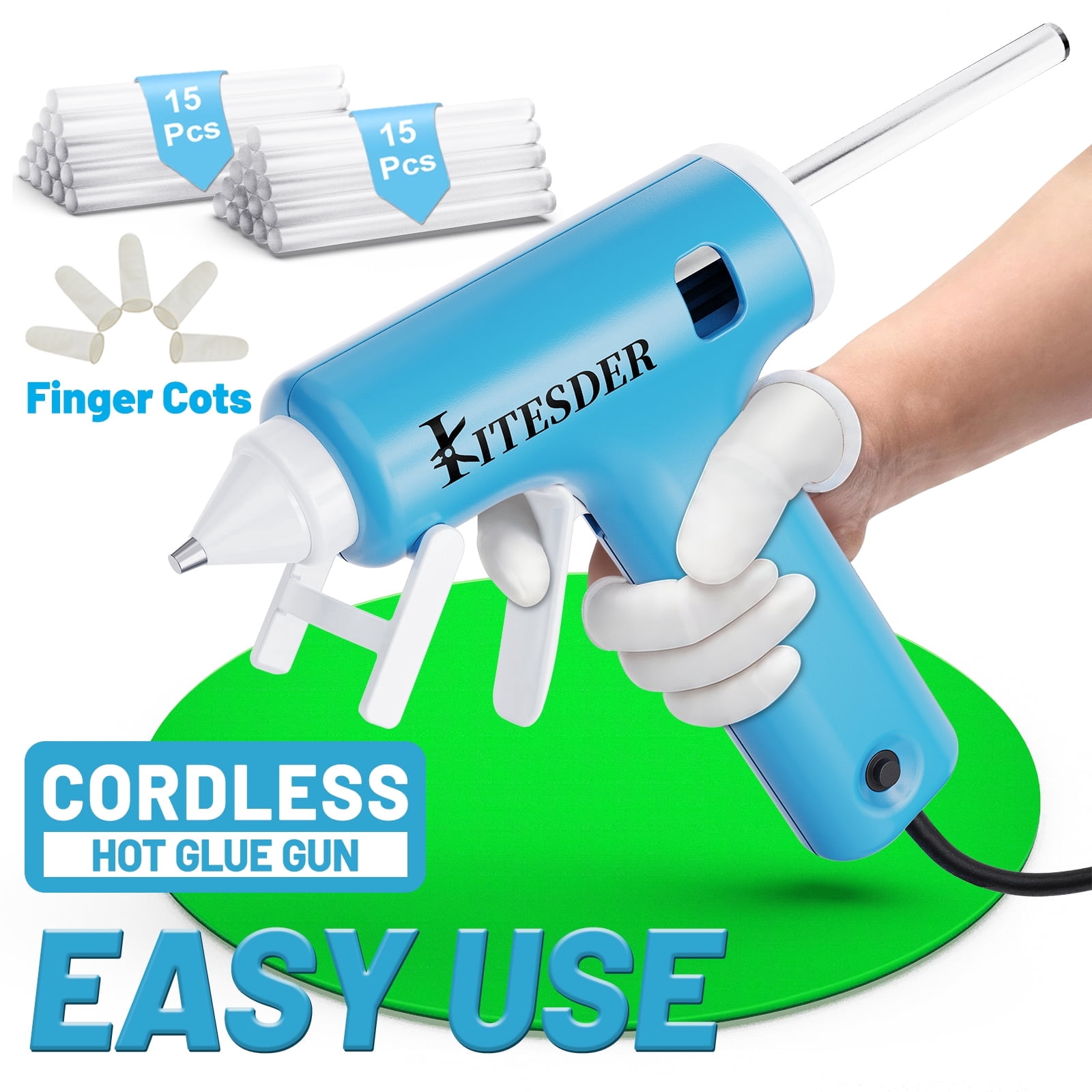 Multi-Purpose Hot Glue Gun Set, Mini Fast-Heating Hot Melt Glue Gun with 30 Glue Sticks, Silicone Mat and Finger Caps, for DIY Crafts, Home Repair and Art Making