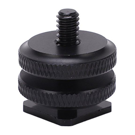 Multi Purpose Hot Shoe Adapter, Aluminium Alloy Construction for Microphone Mount, Universal Tripod Screw DSLR Accessory, Stable Performance
