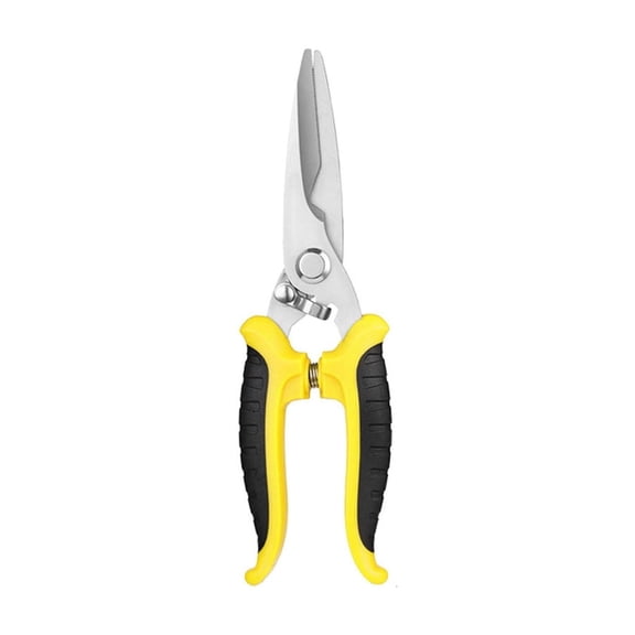 Multi-Purpose Industrial Scissors, Heavy Duty Shears with Serrated Stainless Steel Blades, Ergonomic Handle for Cutting Wire, Metal, Plastic, Cloth & Cardboard, 1-Pack, 8-Inch