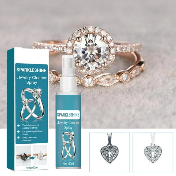 Multi-Purpose Jewelry & Glass Cleaner Spray,Diamond Cleaner for Gold, Silver, Gemstones Streak-Free Shine for Electronics & Marble Non-Toxic Formula