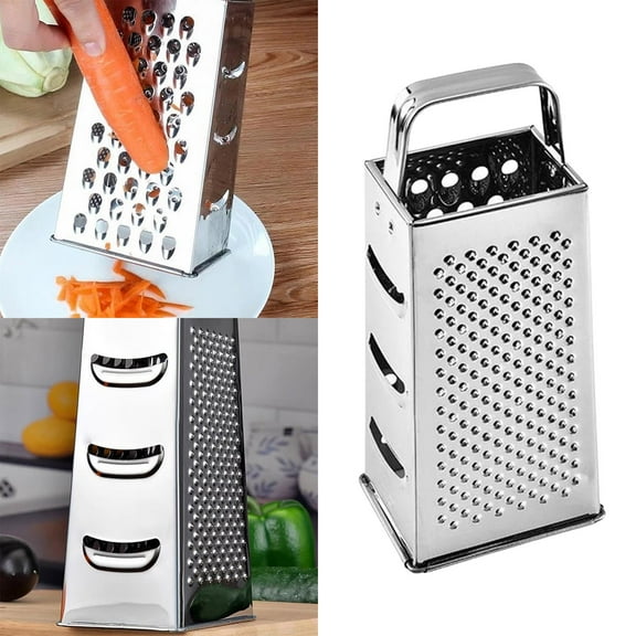 Multi-Purpose Kitchen Grater - Stainless Steel Vegetable Slicer and Shredder for Efficient Food Preparation - Silver