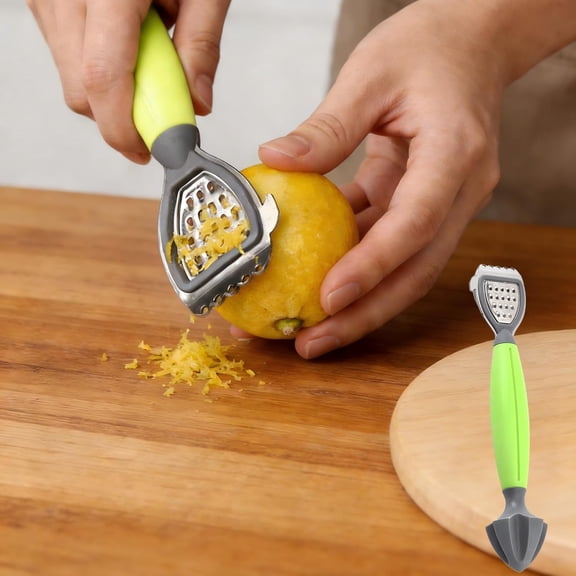 Multi-Purpose Kitchen Grater and Zester in Green, Stainless Steel Tool for Cheese, Lemon, Vegetables and Garlic