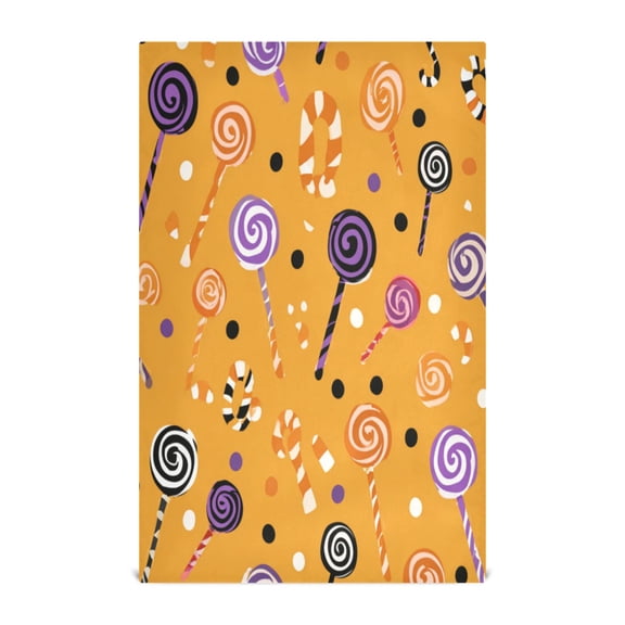 Multi-Purpose Kitchen Towels 28x18 Inch Dishcloths with Hanging Loop Decorative and Practical Towels for Kitchen, Dining Candy Canes and Spiral Lollipops