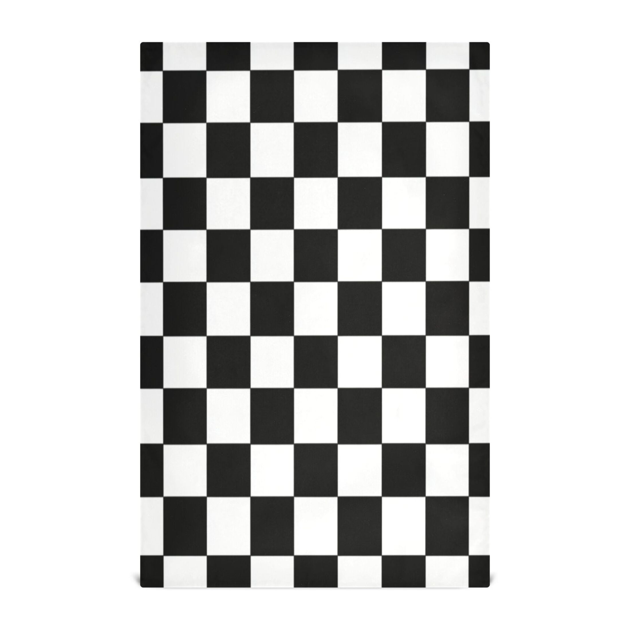 Multi-Purpose Kitchen Towels 28x18 Inch Dishcloths with Hanging Loop Decorative and Practical Towels for Kitchen, Dining Black and White Check