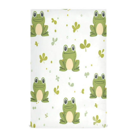 Multi-Purpose Kitchen Towels 28x18 Inch Dishcloths with Hanging Loop Decorative and Practical Towels for Kitchen, Dining Cartoon Frog Pattern