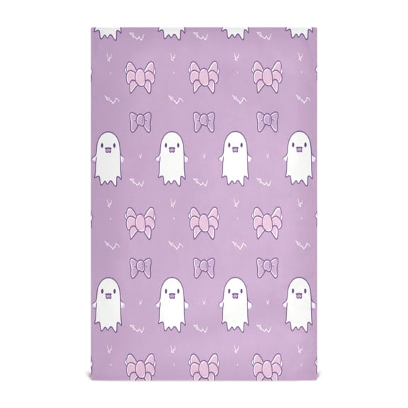 Multi-Purpose Kitchen Towels 28x18 Inch Dishcloths with Hanging Loop Decorative and Practical Towels for Kitchen, Dining Cute Pastel Ghost and Bows