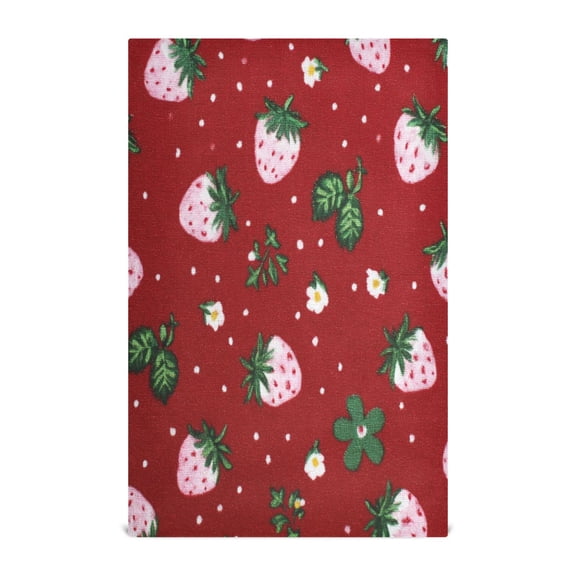 Multi-Purpose Kitchen Towels 28x18 Inch Dishcloths with Hanging Loop Decorative and Practical Towels for Kitchen, Dining Cute Pink Strawberry Pattern