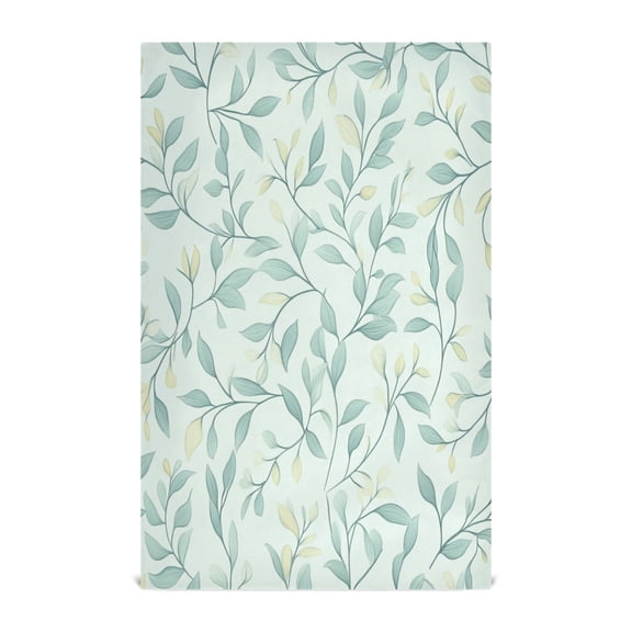Multi-Purpose Kitchen Towels 28x18 Inch Dishcloths with Hanging Loop Decorative and Practical Towels for Kitchen, Dining Green Leaf Pattern