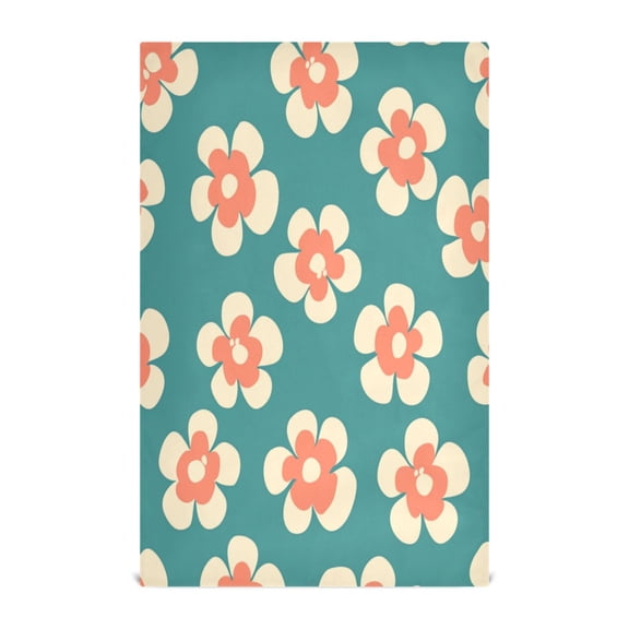 Multi-Purpose Kitchen Towels 28x18 Inch Dishcloths with Hanging Loop Decorative and Practical Towels for Kitchen, Dining Peach Color Flowers