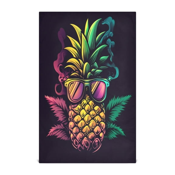 Multi-Purpose Kitchen Towels 28x18 Inch Dishcloths with Hanging Loop Decorative and Practical Towels for Kitchen, Dining Pineapple with Sunglasses
