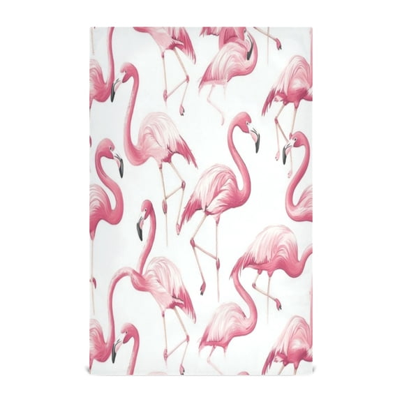 Multi-Purpose Kitchen Towels 28x18 Inch Dishcloths with Hanging Loop Decorative and Practical Towels for Kitchen, Dining Pink Flamingos Pattern