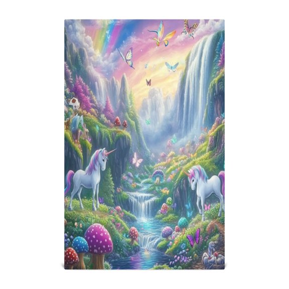 Multi-Purpose Kitchen Towels 28x18 Inch Dishcloths with Hanging Loop Decorative and Practical Towels for Kitchen, Dining Rainbow-colored Valley