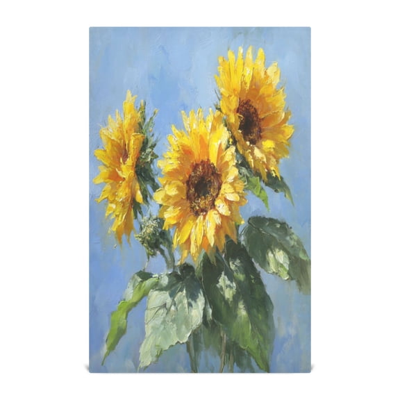 Multi-Purpose Kitchen Towels 28x18 Inch Dishcloths with Hanging Loop Decorative and Practical Towels for Kitchen, Dining Sunflowers Painting