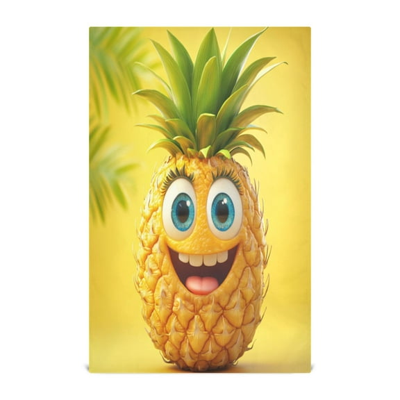 Multi-Purpose Kitchen Towels 28x18 Inch Dishcloths with Hanging Loop Decorative and Practical Towels for Kitchen, Dining Yellow Pineapple