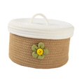 thumbnail image 1 of Multi Purpose Laundry Basket with Cover Rope Storage Basket Basket for Living Room Clothes Kitchen Towels , M M, 1 of 8